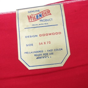 vintage wilendur tablecloth dogwood print red with tag
