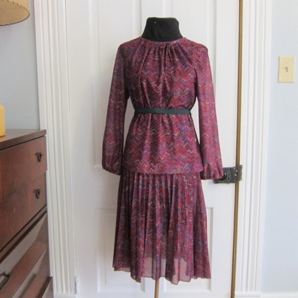 vintage 70's red cotton dress